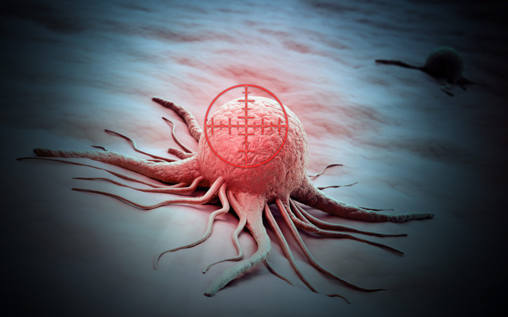 Cancer cell in a crosshair - targeted tumor therapy