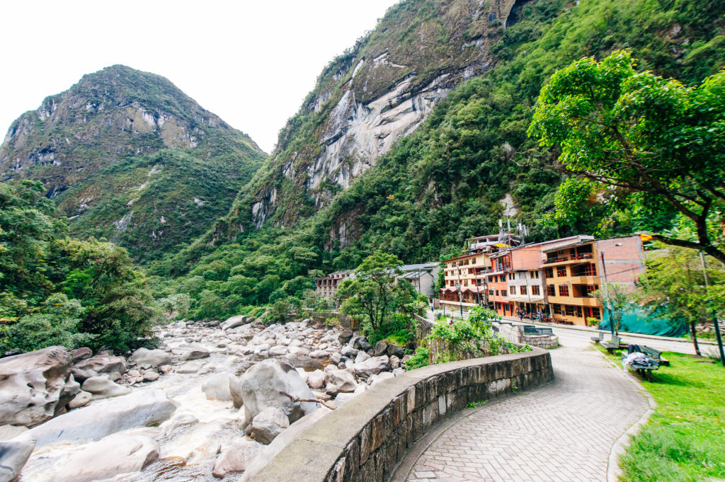 Peru. View of the Urubamba river through the Aguascalientes village